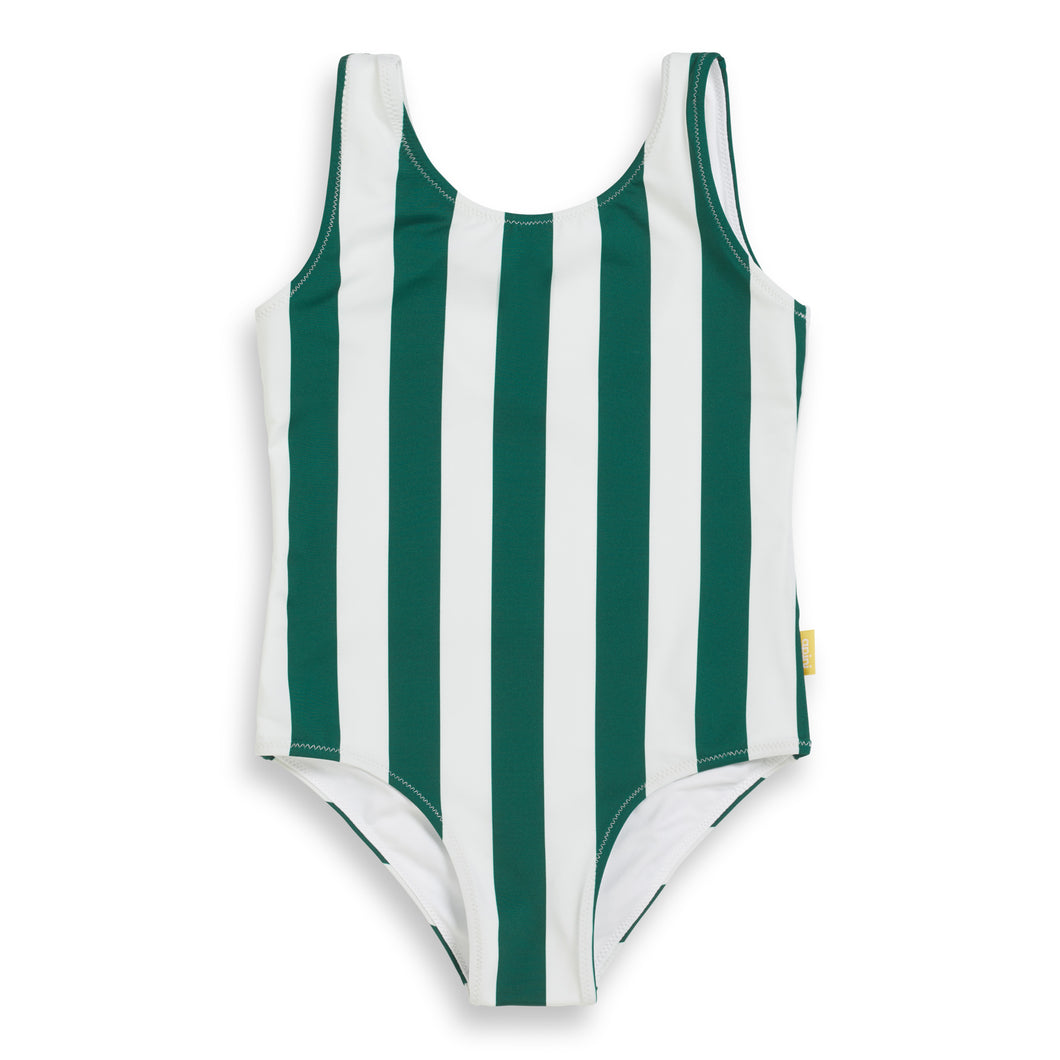 White and Green Swimsuit (Rayures d'émeraude)