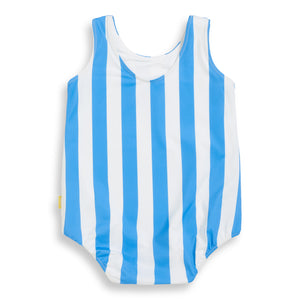 Blue and White Girls Striped Swimsuit (Rayures d'azur)