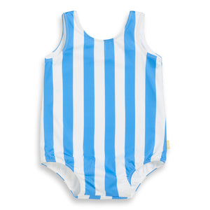 Blue and White Girls Striped Swimsuit (Rayures d'azur)