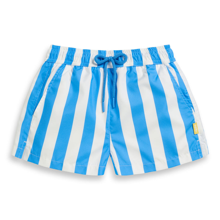 Blue and White Boys Striped Swimming Shorts (Rayures d'azur)