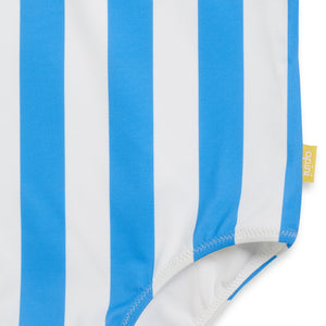 Blue and Blue and White Girls Striped swimsuit (Rayures d'azur)
